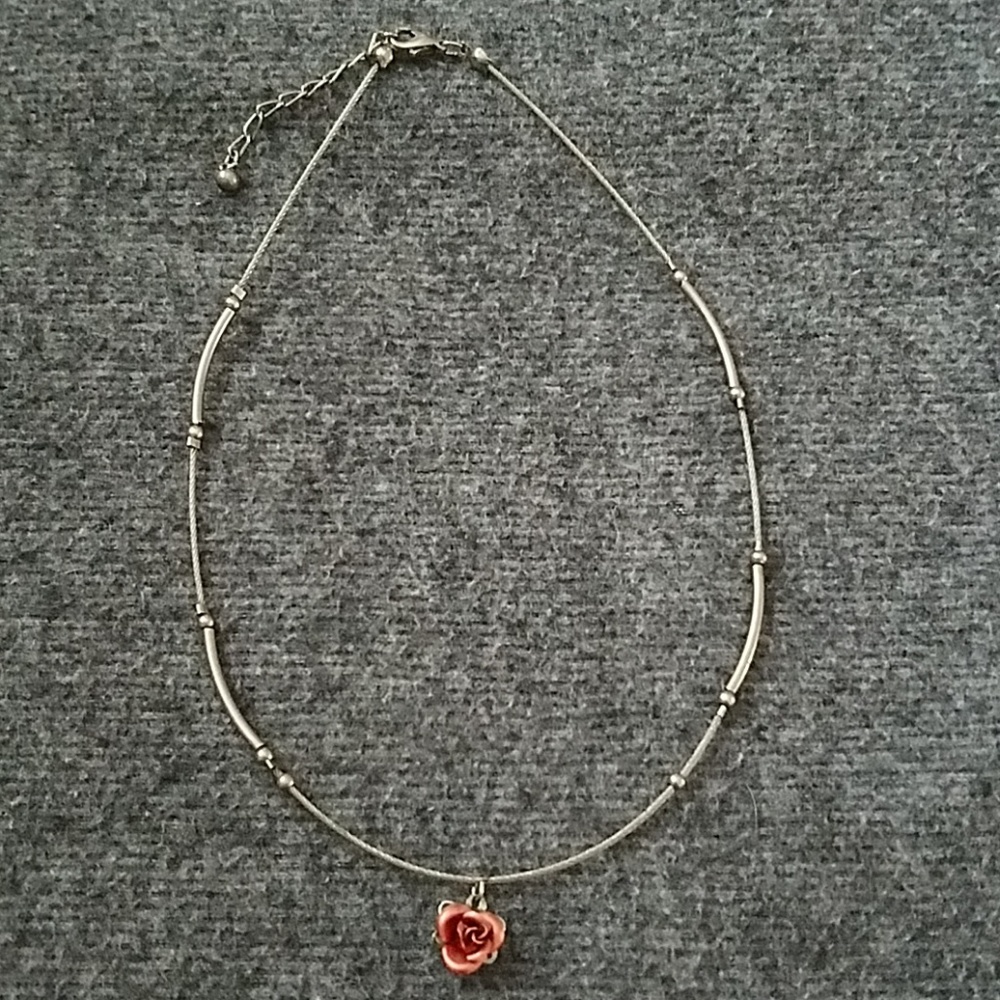 90's rose wire necklace